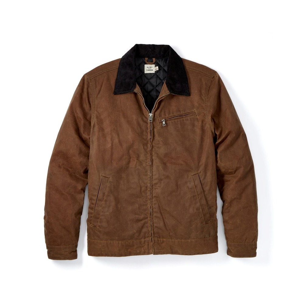 Flint and Tinder Cyber Mill Quilted Waxed Field Jacket Havana Large New With Tag